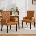 Dining Chair with Arms, PU Leather High Back Dining Room Chairs by WUTUTUEE