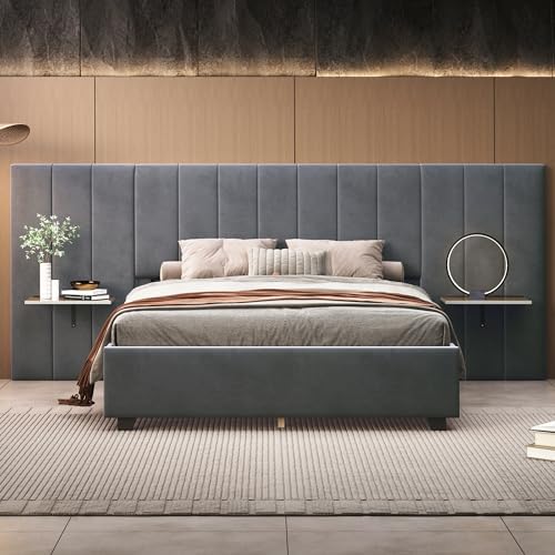 Queen Size Upholstered Bed Frame by Kolavess
