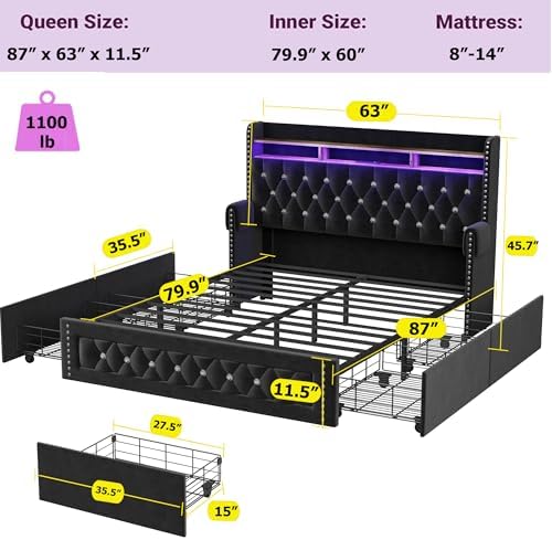 Ailisite Queen Size Bed Frame - Image 2