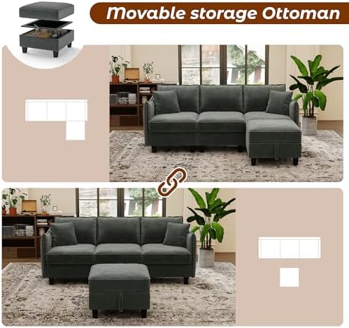 WorthFurni Modular Sectional Sofa L Shape Couches - Image 4