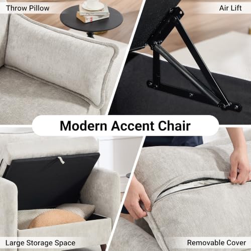 Oversized Accent Chair with Ottoman, All Seats Storage Reading Chair - Image 4