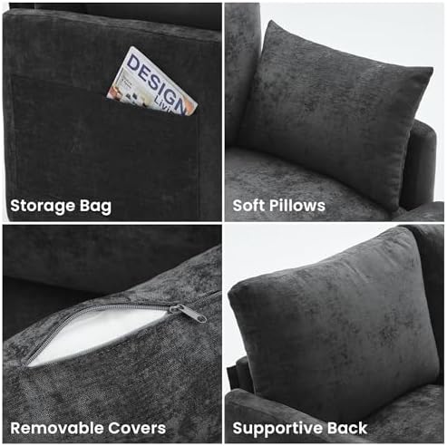 Iroomy Sectional Couch for Living Room, Comfy L Shaped Convertible Sofa - Image 6