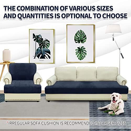MAXIJIN Velvet Stretch Couch Cushion Covers Soft Sofa Cushion Cover Replacement - Image 2