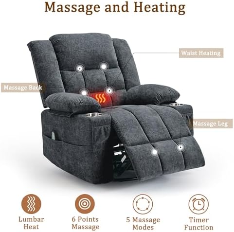Korser 360° Swivel Rocker Recliner - Image 4