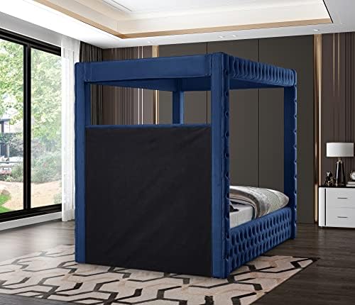 Meridian Furniture RoyalNavy-K Royal Collection Modern | Contemporary Velvet - Image 7