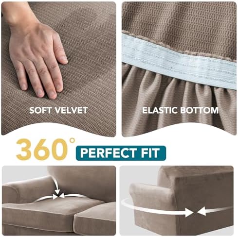 Turquoize Sofa Cover 3 Piece T Cushion Loveseat Covers - Image 6