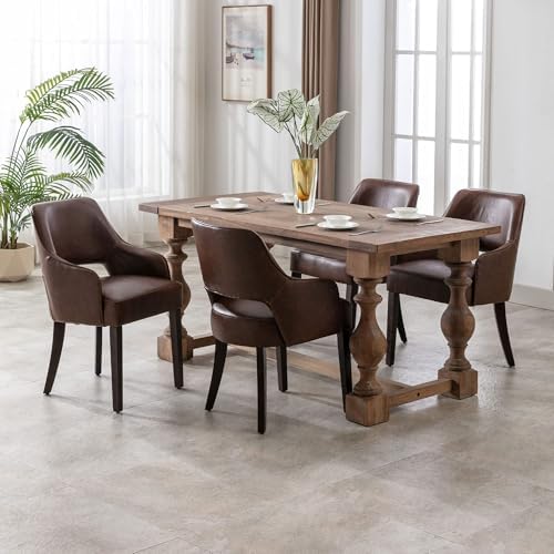 Faux Leather Upholstered Dining Chairs Set of 6 - Image 6