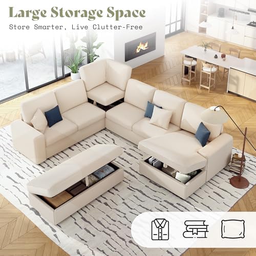 130" Sectional Couches for Living Room, Modular Sectional Sofa - Image 4