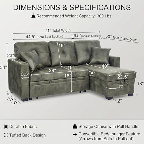 TYBOATLE Convertible Sofa Bed Couch - Image 2