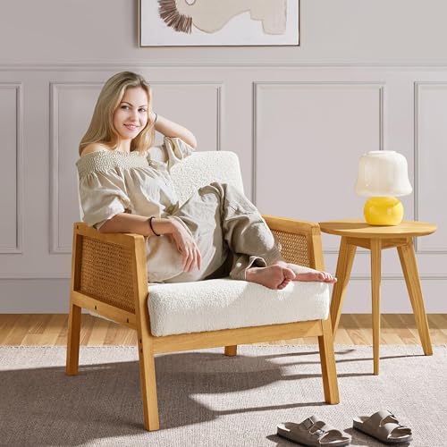 Yaheetech Rattan Accent Chair, Boho Vintage Armchair - Image 4