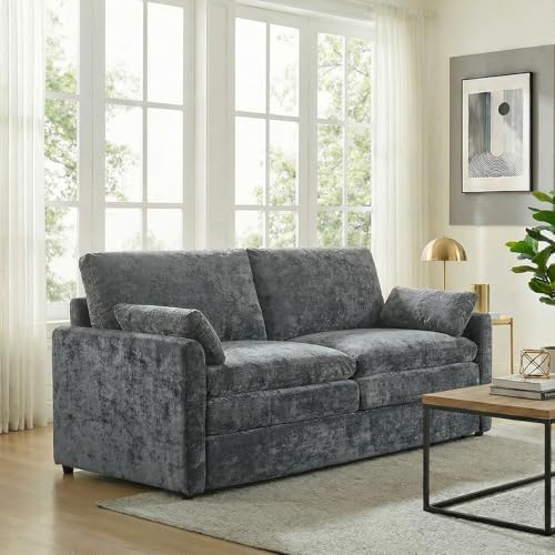 Iroomy 57" Chenille Loveseat 2 Seater, Small Love Seat Sofa, Cloud Couch Thick by Iroomy