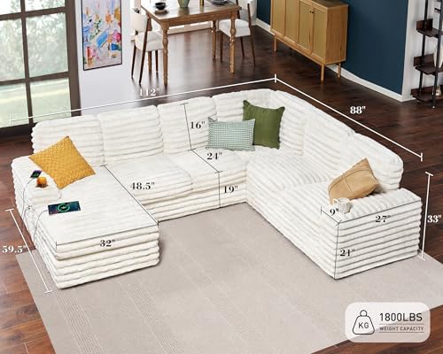 112" Sectional Couch, U Shaped Couch - Image 2