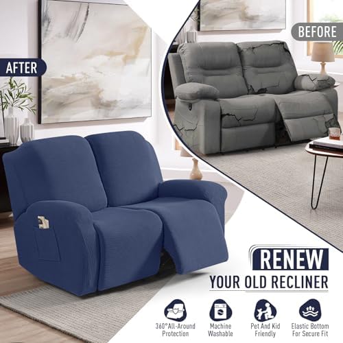 TAOCOCO Stretch Loveseat Recliner Covers 6 Piece - Image 4