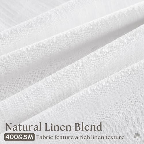 TWODRAPES Snow White Pinch Pleated Linen 108 Inch Curtains 60 Inch Width - Image 2