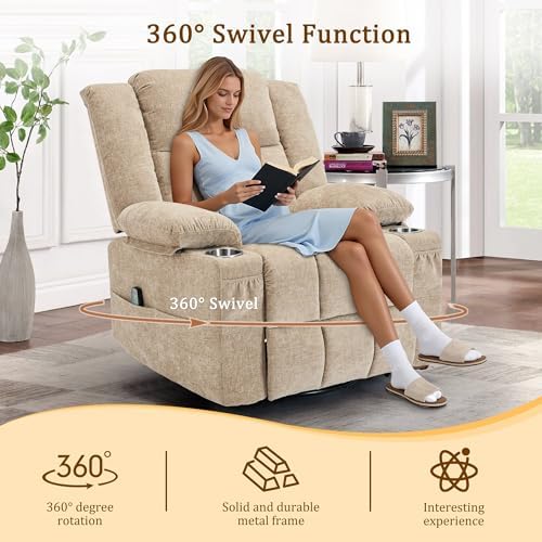 Korser Swivel Rocker Recliner, Nursery Glider Recliners - Image 3