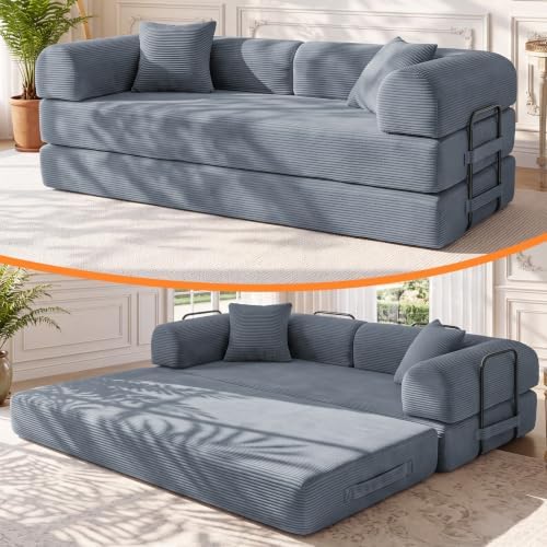 79" Memory Foam Sofa Bed, Convertible Futon Boneless Couch by KSTNLUXQ