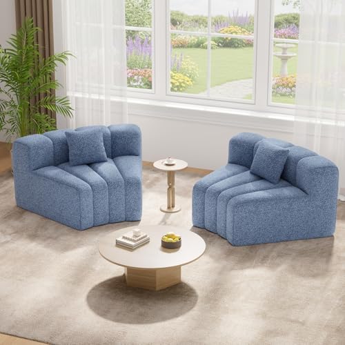 Luxanimarion 2PCS 1/8 Round Modular Sectional Sofa, 2 Seater Modern Curved by Luxanimarion