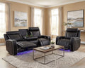 Breathing Leather Power Recliner Sofa Set, 2 Piece Leather Couch and Recliner by Unknown