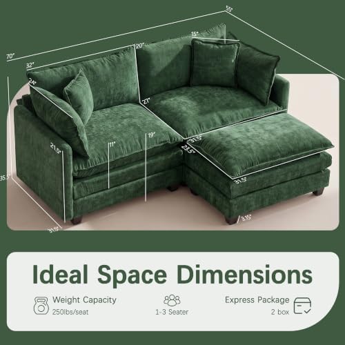 Modular Sectional Sofa 70" Oversized Cloud Couch - Image 2