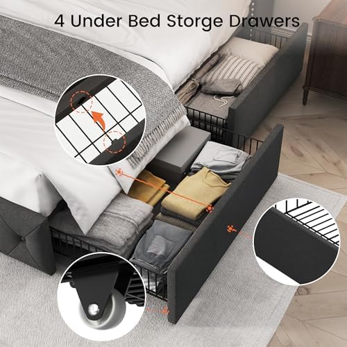 LARMACE King Size Platform Bed Frame - Image 6