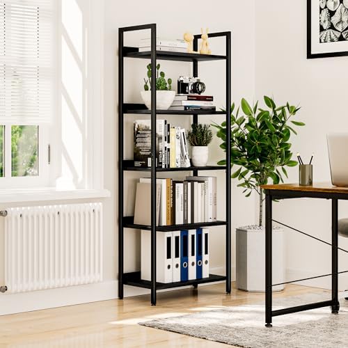 NUMENN Bookshelf, 5 Tier Freestanding Shelving Unit - Image 4