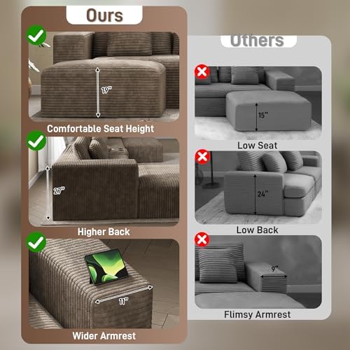 ONEMMLION 151" Oversized Cloud Sectional Couch - Image 6