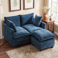 50" Loveseat Sofa with Ottoman, Cloud 2-Layer Cushion & 27" Deep Seat, Modern by KYJ