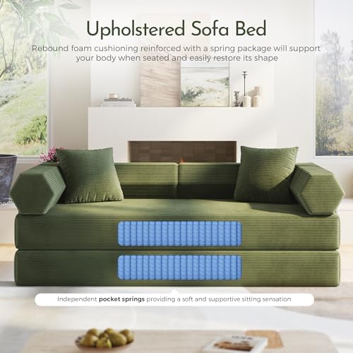 79" Convertible Futon Sofa Bed, Boneless Couch - Image 5