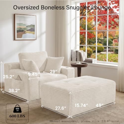 66" Oversized Boneless Chaise Lounge Chair - Image 2
