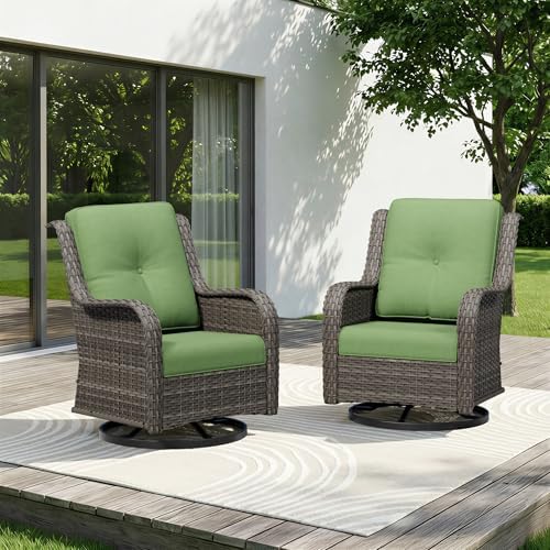 Swivel Rocker Patio Chairs Set of 2 by Gardenbee