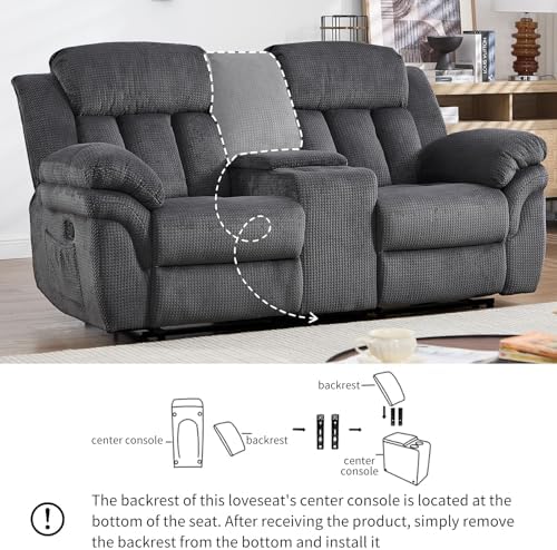 CANMOV Recliner Sofa Set, Manual Recliner Loveseat - Image 6