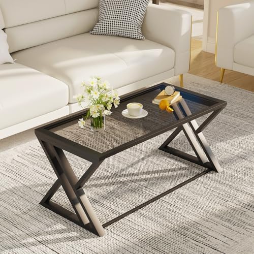 Wolawu Coffee Table Grey Glass Coffee Table - Image 7