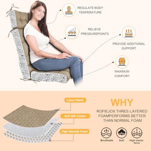 Rocking Chair Cushions Indoor High Back Set - Image 2