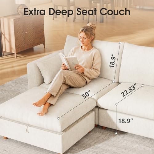 WorthFurni Oversized Modular Sectional Sofa, Comfty 5 Seat Modular Sofa - Image 4