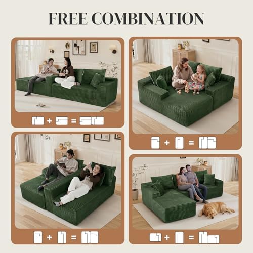 108" L Shaped Cloud Boneless Sectional Couches - Image 6