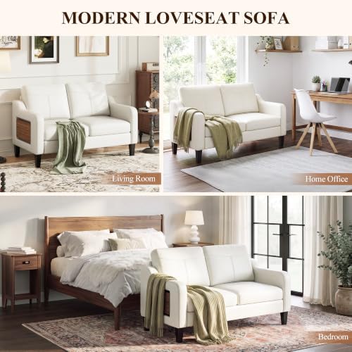 MALOL 51" Leather Loveseat Sofa - Image 6