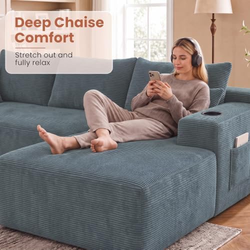 Yafylly 126" U Shaped Boneless Sectional Couch - Image 4