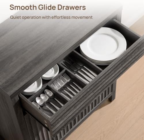 SICOTAS 87" Fluted Buffet Cabinet - Image 4