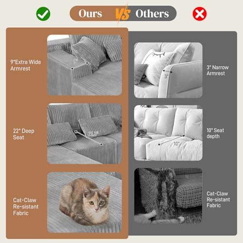 110" L Shaped Cloud Boneless Sectional Couches - Image 6
