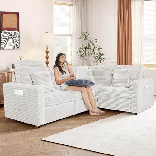 RARZOE Modular Sectional Couch Corner Seat Module, Corduroy Armless Corner Seat - Image 6