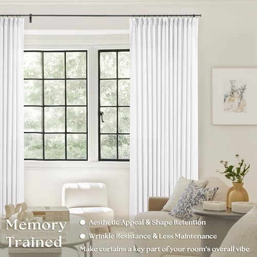 TWODRAPES 100 Inch Linen Pleated Curtains 2 Panels - Image 2