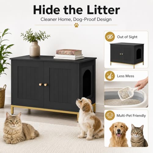 Homhedy 28.3" L Cat Litter Box Enclosure - Image 2