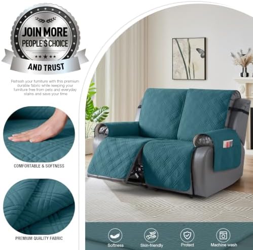 TAOCOCO 100% Waterproof Loveseat Recliner Covers 2 Seater, Split Loveseat Covers - Image 3