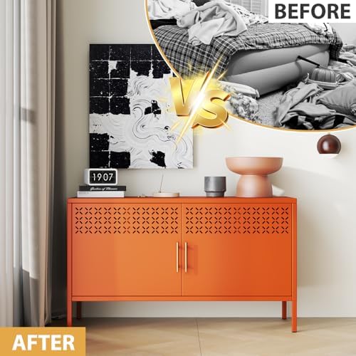 Metal Storage Cabinet Short, 2-Door Locker Cabinets - Image 6