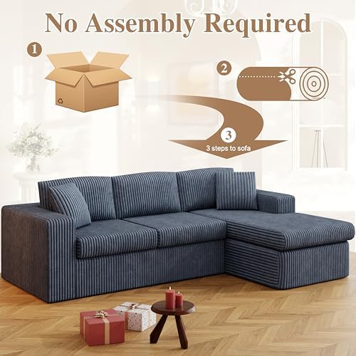 JAMFLY 105" Boneless Couches for Living Room Modular Sectional Sofa L-Shape - Image 6