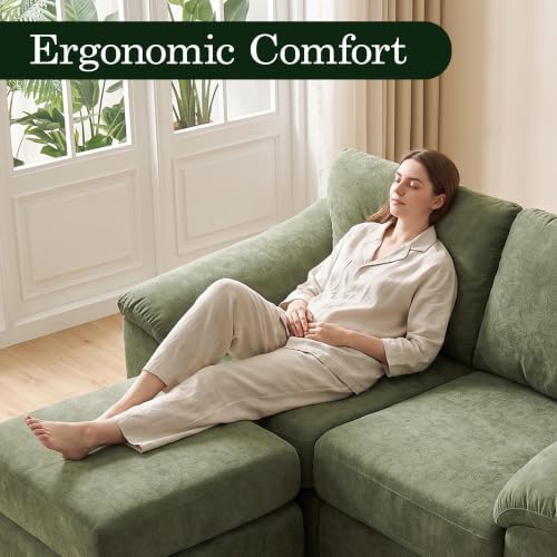 L Shaped Boneless Couch, Modern Loveseat Sofa - Image 5