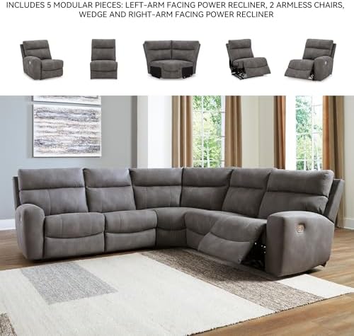 Signature Design by Ashley 5-Piece Power Reclining Sectional Sofa - Image 5