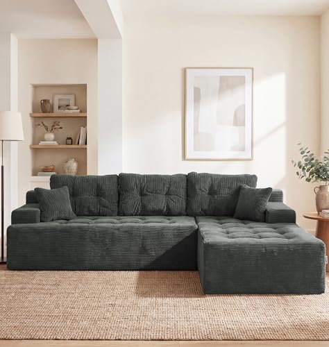 Hobestluk Boneless Couch Modular Sectional Sofa L-Shape Lounge Cloud Couch by YourHomeDeservesMore