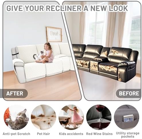 Waterproof Sectional Reclining Couch Covers L Shaped Recliner Sectional Sofa - Image 6