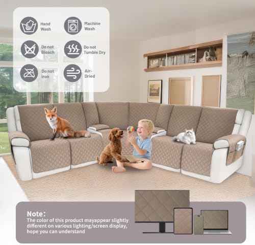 Waterproof Sectional Reclining Couch Covers L Shaped Recliner Sectional Sofa - Image 7